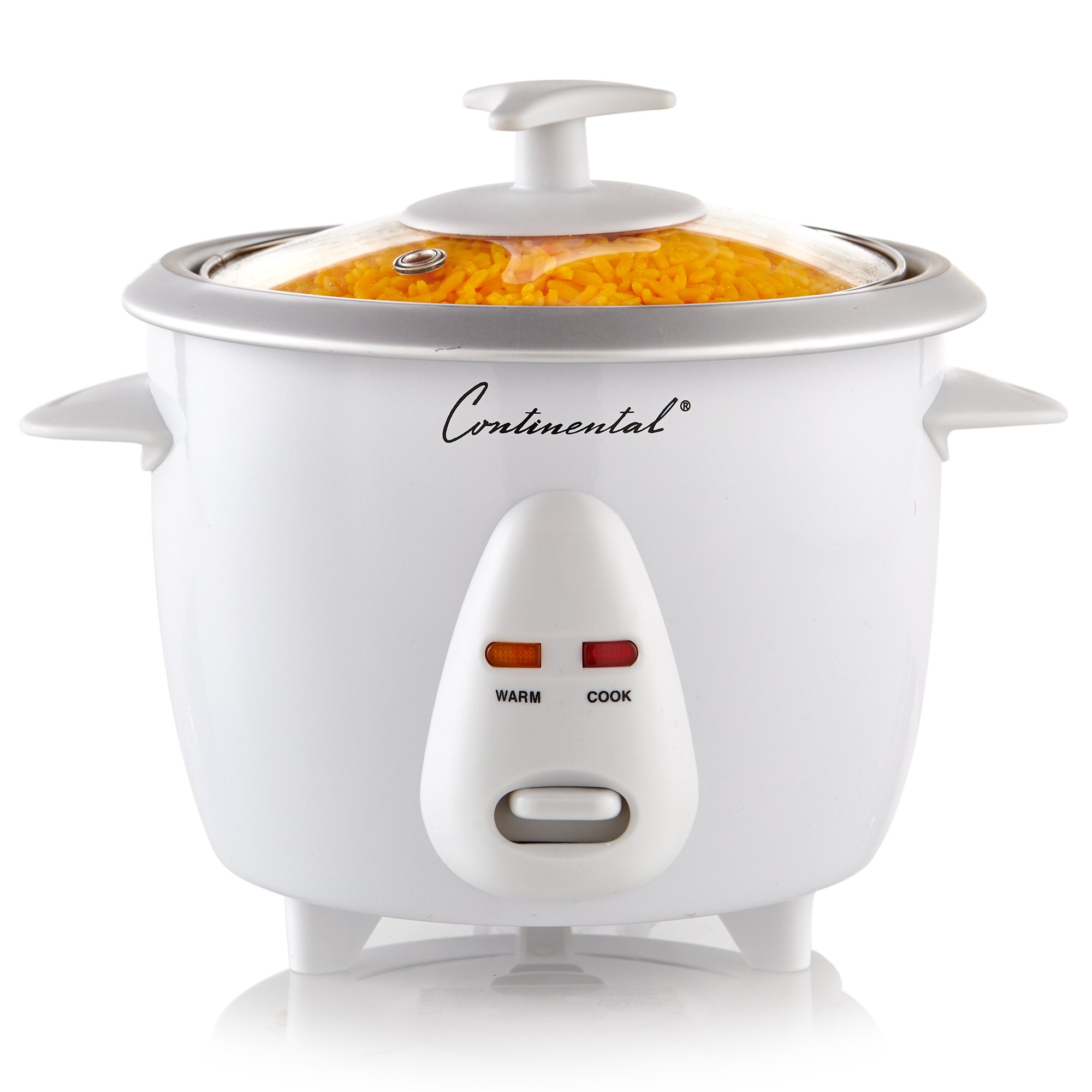 Continental Electric CE23201 6 Cooker, (3-Cups uncooked Rice), (Cooked), White
