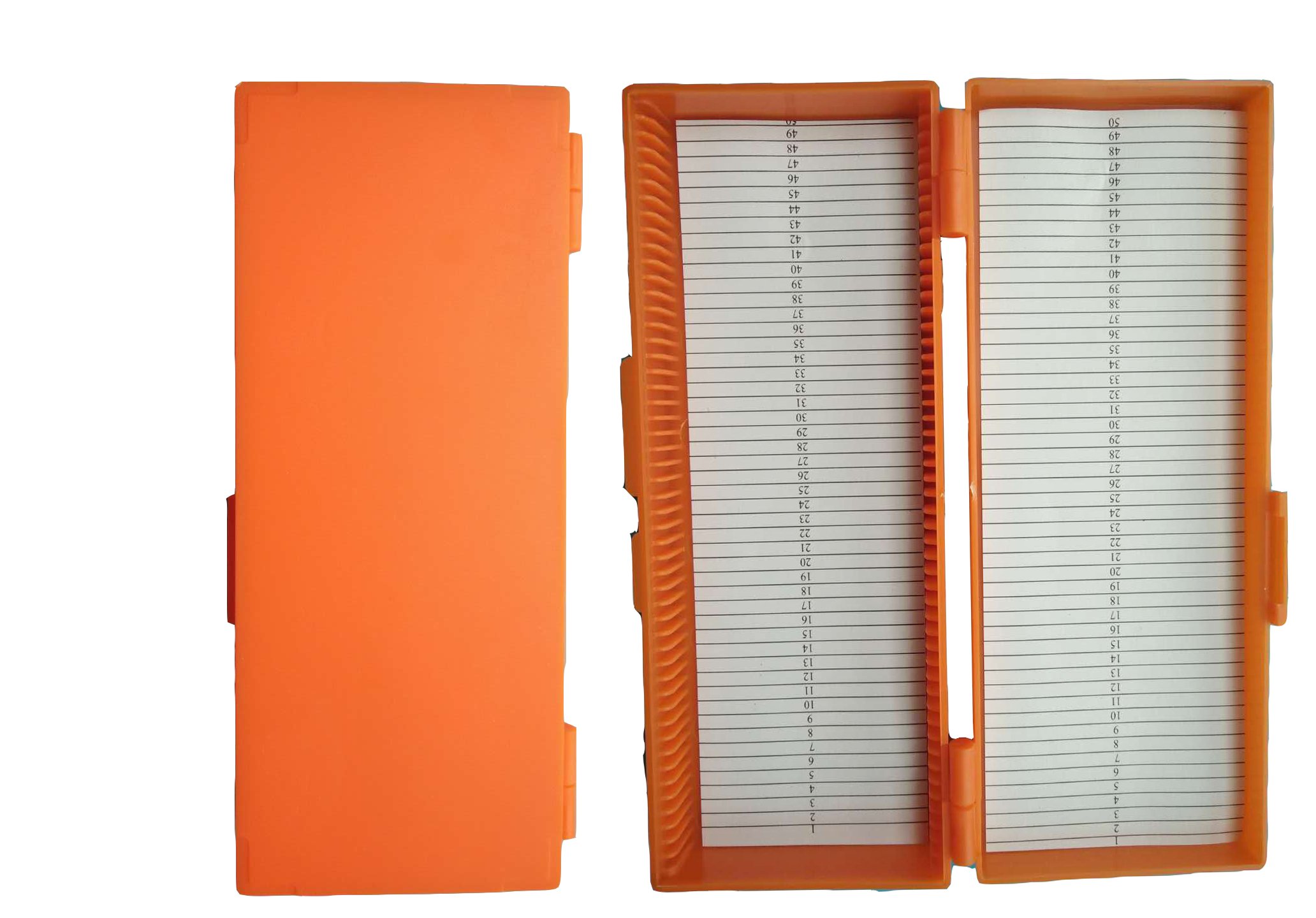 50-Place Microscope Glass Slide Box (Orange)