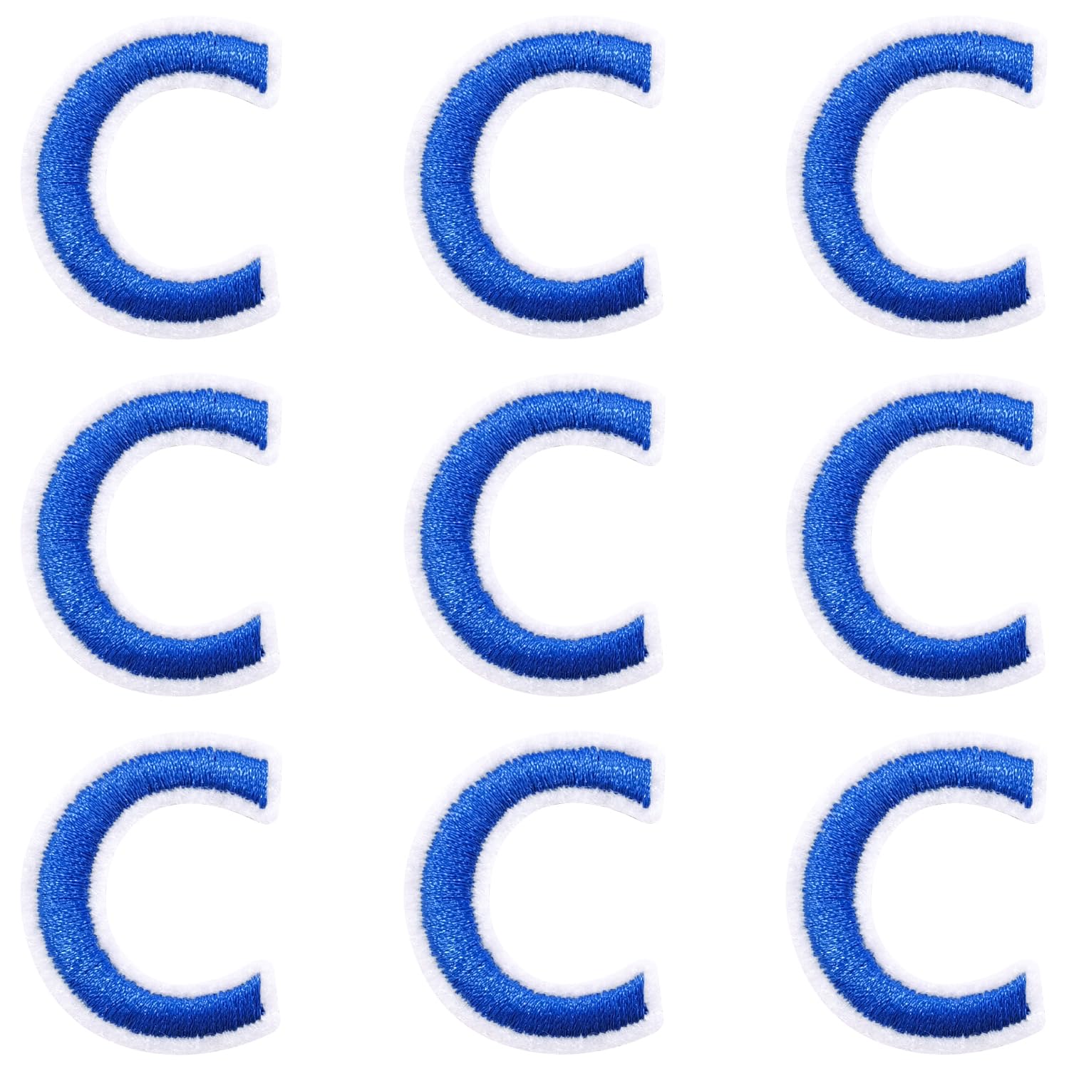 Photo 1 of IANZE 9PCS Iron on Letter Patches, Blue Letter C Patches Embroidered Letter Patch for Clothing, Jeans, Hats, T-Shirts, Backpacks, Etc. (Blue-C)