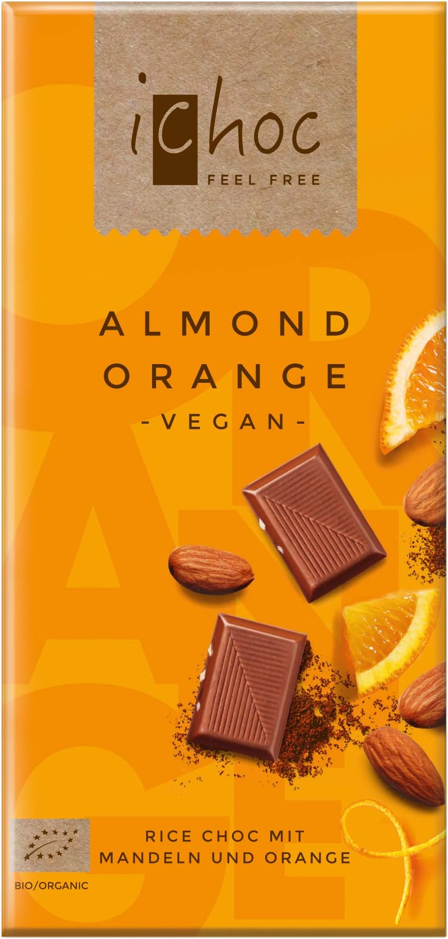 Almond & Orange Rice Chocolate 80g (iChoc)