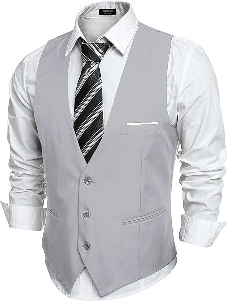 Coofandy Gilet De Costume Homme Veste Slim Fit Sans Manche