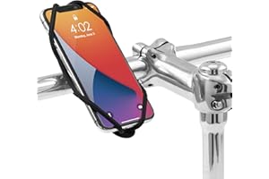 Bone Bike Phone Mount Handlebar, Universal Bicycle Phone Holder Motorcycle Cell Phone Holder for 4.7"- 7.2", Ultra Light Silicone Bike Phone Holder Road Bike Accessories (Bike Tie 4 Black)