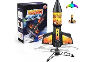 Rceico Rocket Launcher for Kids with Launch Set Up to 200 Ft Air Model Rocket Toy with Parachute, Space Ship Outdoor Toys for Ages 8-13 Boy Birthday Gift Birthday Gift for Kids
