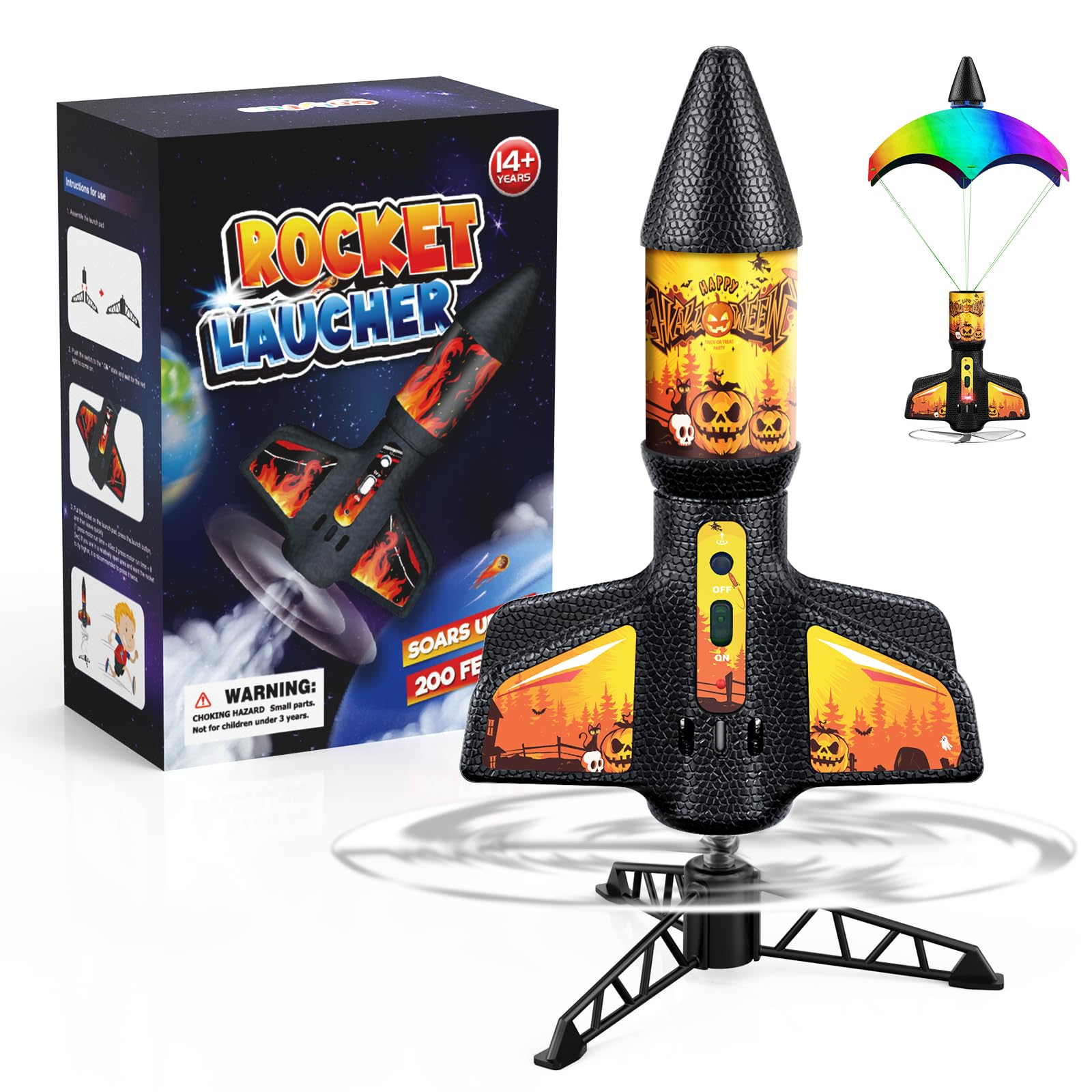 Rceico Rocket Launcher for Kids with Launch Set Up to 200 Ft Air Model Rocket Toy with Parachute, Space Ship Outdoor Toys for Ages 8-13 Boy Birthday Gift Birthday Gift for Kids Image Rceico Rocket Launcher for Kids with Launch Set Up to 200 Ft Air Model Rocket Toy with Parachute, Space Ship Outdoor Toys for Ages 8-13 Boy Birthday Gift Birthday Gift for Kids Image