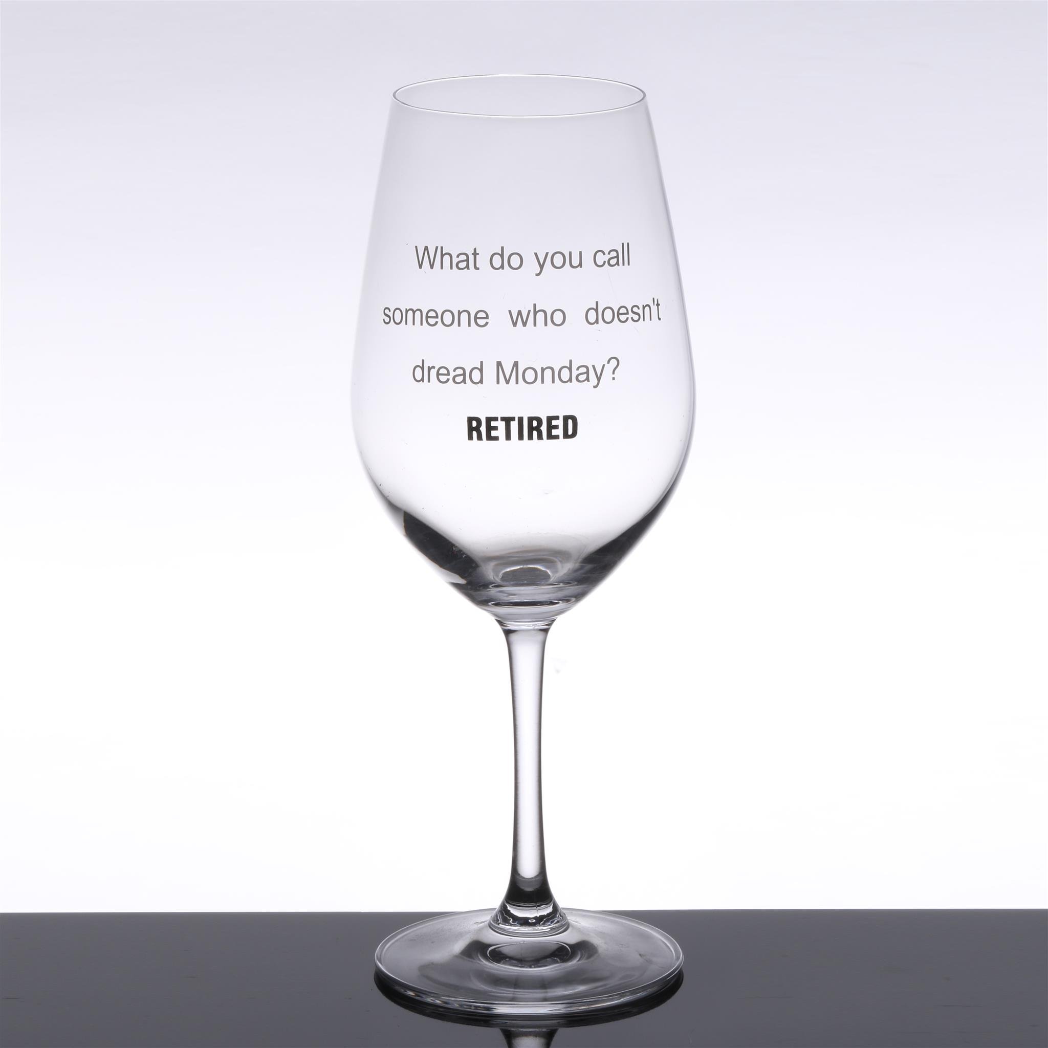 Retirement Gift Wine Glass By LC Spirits Etched Glass With Funny