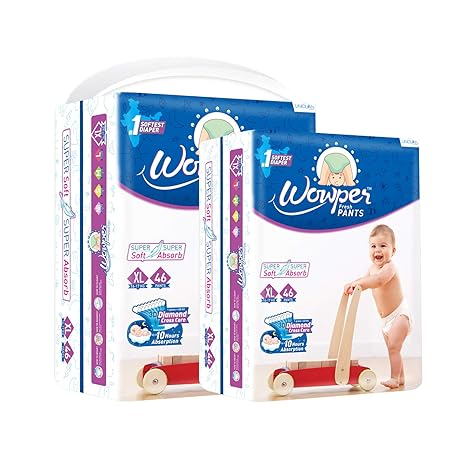 Wowper Fresh Pants Diapers Extra Large 46 Pieces (Pack of 2)