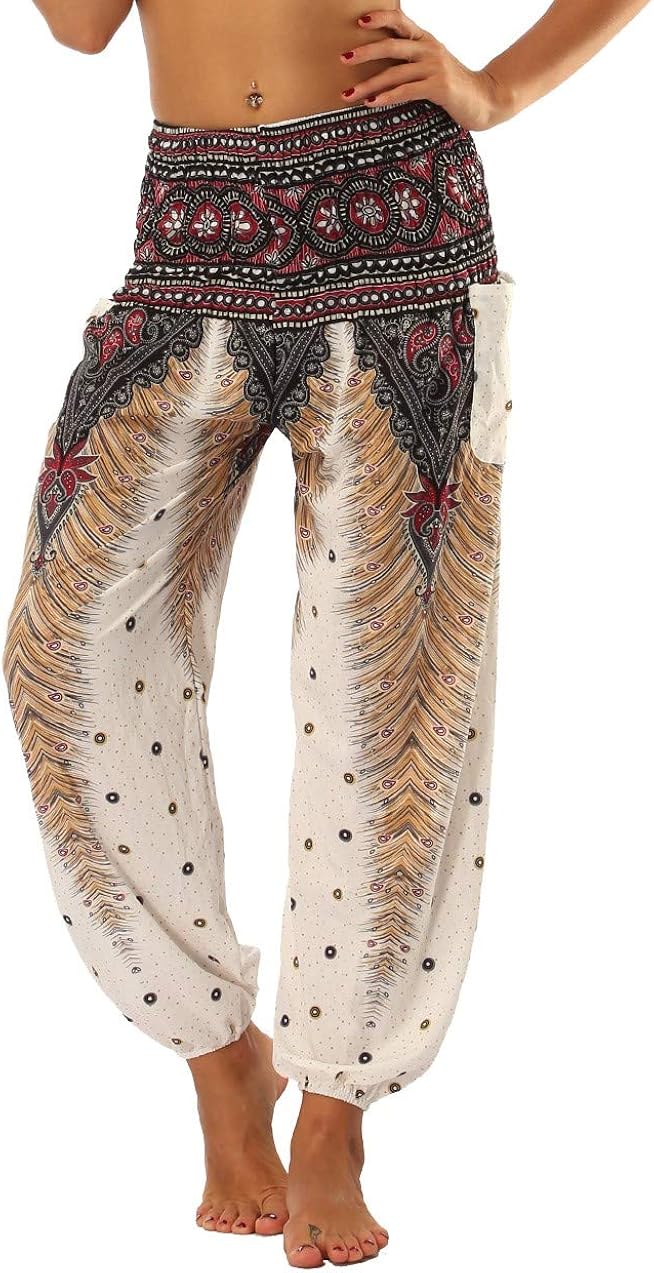 Amazon.com: dilake Women's Boho Yoga Pants Harem Pants Hippie Flowy