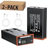 2 Pack 5000mAh Power Mag Battery Pack for Moultrie Edge 2/3 Trail Camera | 1:1 Replacement for 16 AA Batteries, Constant Voltage for Cold Weather Hunting (Fit Edge 1/2/3/Pro), Includes 2 USB-C Cables