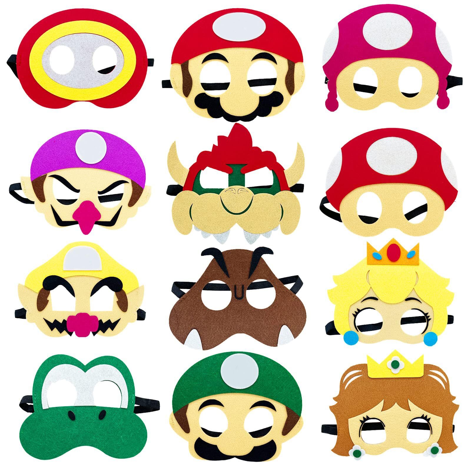 Photo 1 of 12 PCS Game Themed Felt Masks Role Play Bros Party Favors,Game Themed Party Supplies Dress Up Masks Birthday Cosplay Mask Cartoon Character Cosplay Photo Booth Prop Birthday Gift