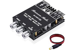 ARRAROWN ZK-1002T PRO 2.0 Channel Bluetooth 5.0 Amplifier Board 200W HiFi Subwoofer Audio AMP with Treble and Bass Control BT and AUX Inputs, DC 12-24V 2.0 Channel Stereo AMP Module for DIY Speakers