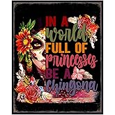 Decoracion Para Mujer Motivational poster - Sugar Skull Decor Mexican Art - Mexican Wall Decor - Funny Spanish Theme Decoracion de Pared - Chingona Wall Art - Decoracion de Sala - Latina Girl