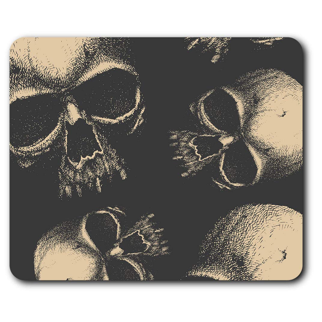 Comfortable Mouse Mat - Amazing Creepy Skull Sketch 23.5 x 19.6 cm (9.3 x 7.7 inches) for Computer & Laptop, Office, Non-slip Base - RM14211