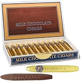Gold Chocolate Cigars in a Fancy Cigar Box of 24 - Solid Premium Milk Chocolate Cigars