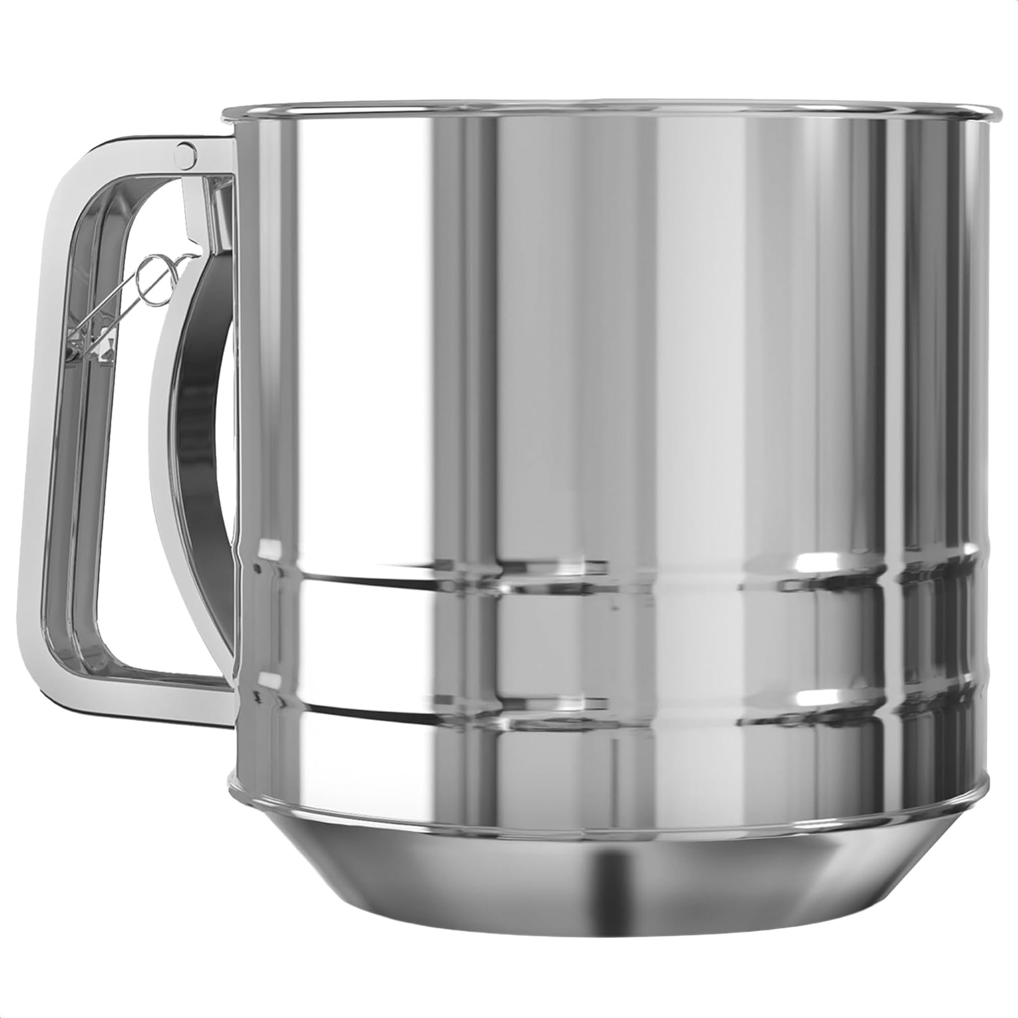 Photo 1 of 5 Cup Flour Sifter for Baking – Large Capacity Flour Sifter Stainless Steel with Double Mesh, Easy One-Hand Use & Dishwasher Safe – Baking Tools for Sifting Powdered Sugar, Cocoa & Valentine Cookies