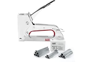 Hand Staple Gun Kit, KeLDE Light Stapler Tacker fit JT21 Staple, Includes 1500pcs 1/4, 5/16, 3/8 Inch Staples Set for Upholstery, DIY, Furniture, Material Repair, Carpentry