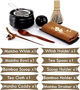 Artcome 10-Piece Japanese Matcha Tea Set Black view 2