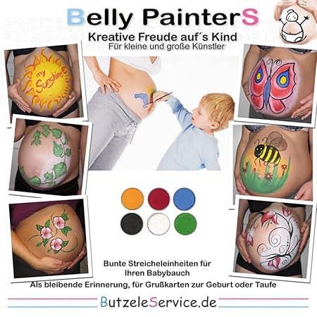 BellyPainterS - BellyPainting - Bauchbemalungs-Set, Bemalen Sie Ihren Babybauch