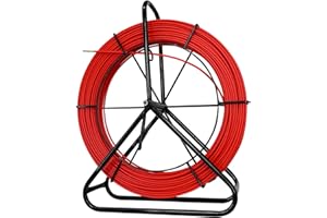 VGongTech 6MM 500FT Fish Tape Fiberglass Reel Stand Duct Rodder Cable Puller Rod Continuous Cable Running Rod