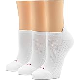 HUE Women's Air Cushion Tab Back No Show Liner Socks (3-Pack)