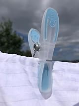 Addis Soft Clip Plastic Large Clothes Washing Line Pegs 20 Pack Blue Clear view 4