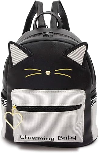 Amazon カノンコード 柄キャット ミニリュック リュック 小学生 女の子 黒 Mswls613 ストライプ リュックサック
