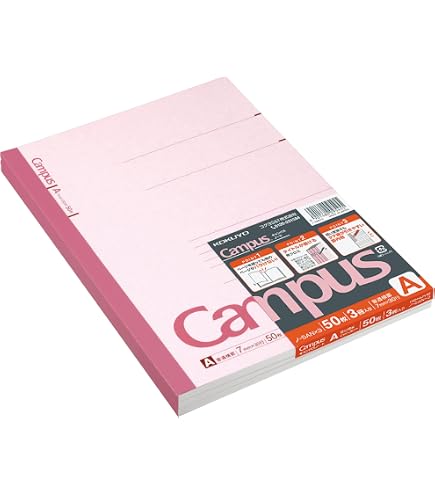 KOKUYO Campus A5 ピンク ノート 48ページ Amazon.com : KOKUYO Campus Notebook, A 7mm Ruled, Semi-B5, 40