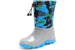 DREAM PAIRS Boys Snow Boots Waterproof Camouflage Slip Resistant Mid Calf Faux Fur Lining Outdoor Muck Winter Shoes for Little/Big Kids