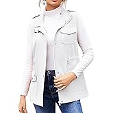 Beyove Womens Lightweight Sleeveless Military Anorak Cargo Vest No Hood