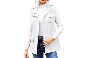 Beyove Womens Lightweight Sleeveless Military Anorak Cargo Vest No Hood