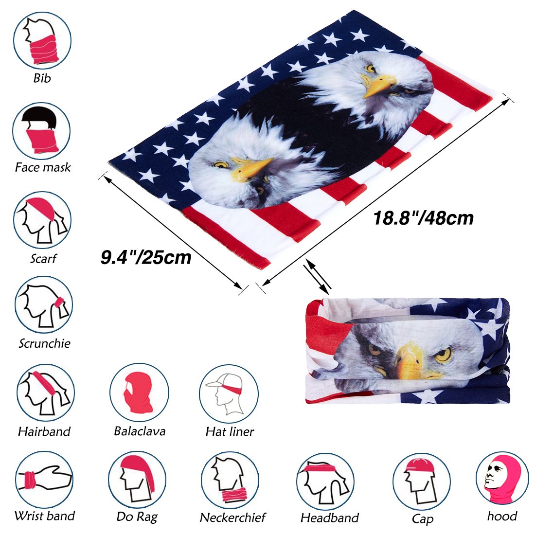 TUONROAD Schlauchtuch Baumwolle Multifunktionstuch Vielseitig Motorradmaske Gesichtsmaske SchweißBand Motorrad Schlauchtuch Herren
