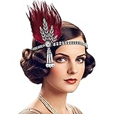 VENOFEN 1920s Flapper Headband Feather Headpiece Gatsby Headband Vintage Headpiece Roaring 20s Accessories