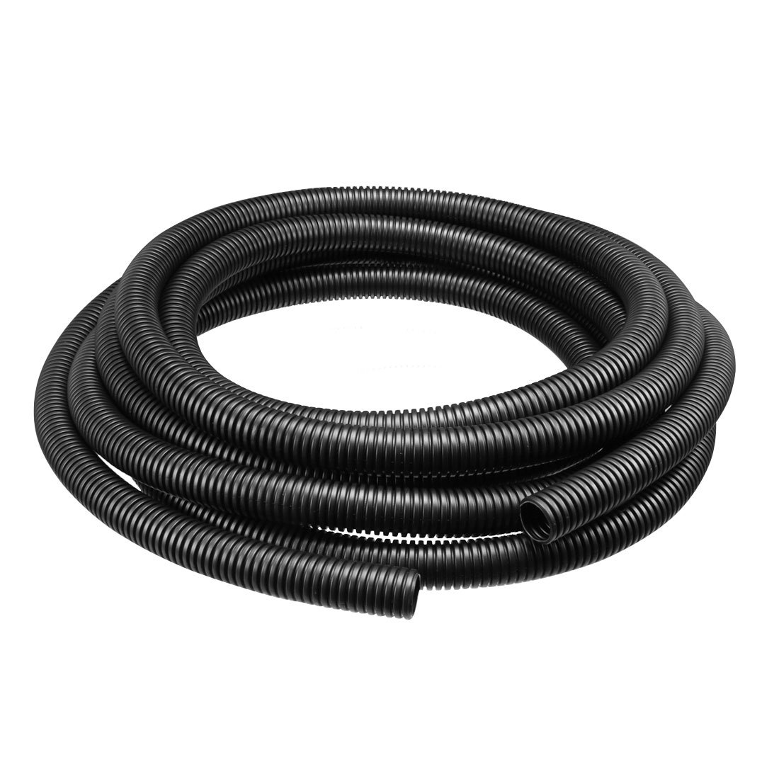 Sourcingmap 5.7 M 17 x 21.2 mm PP Flexible Corrugated Conduit Tube for Garden,Office Black