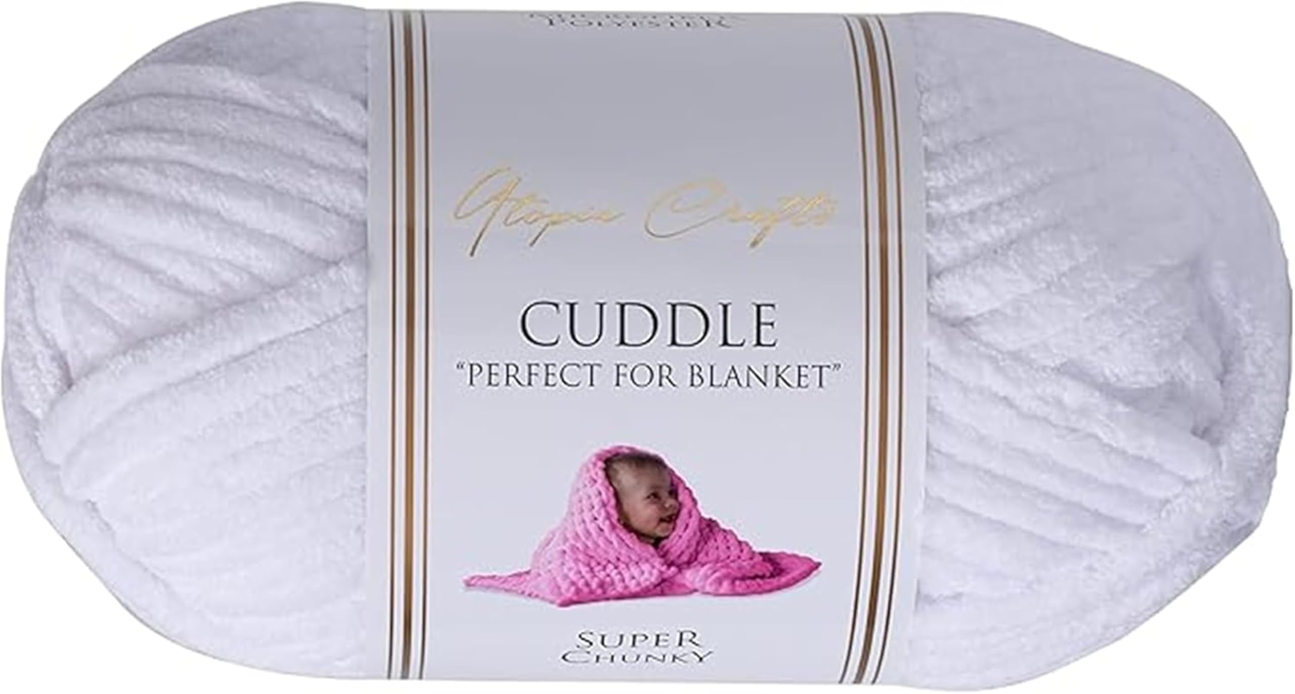 Utopia Crafts Cuddle Super Chunky Chenille Soft Yarn for Knitting and Crochet (White, 100g)
