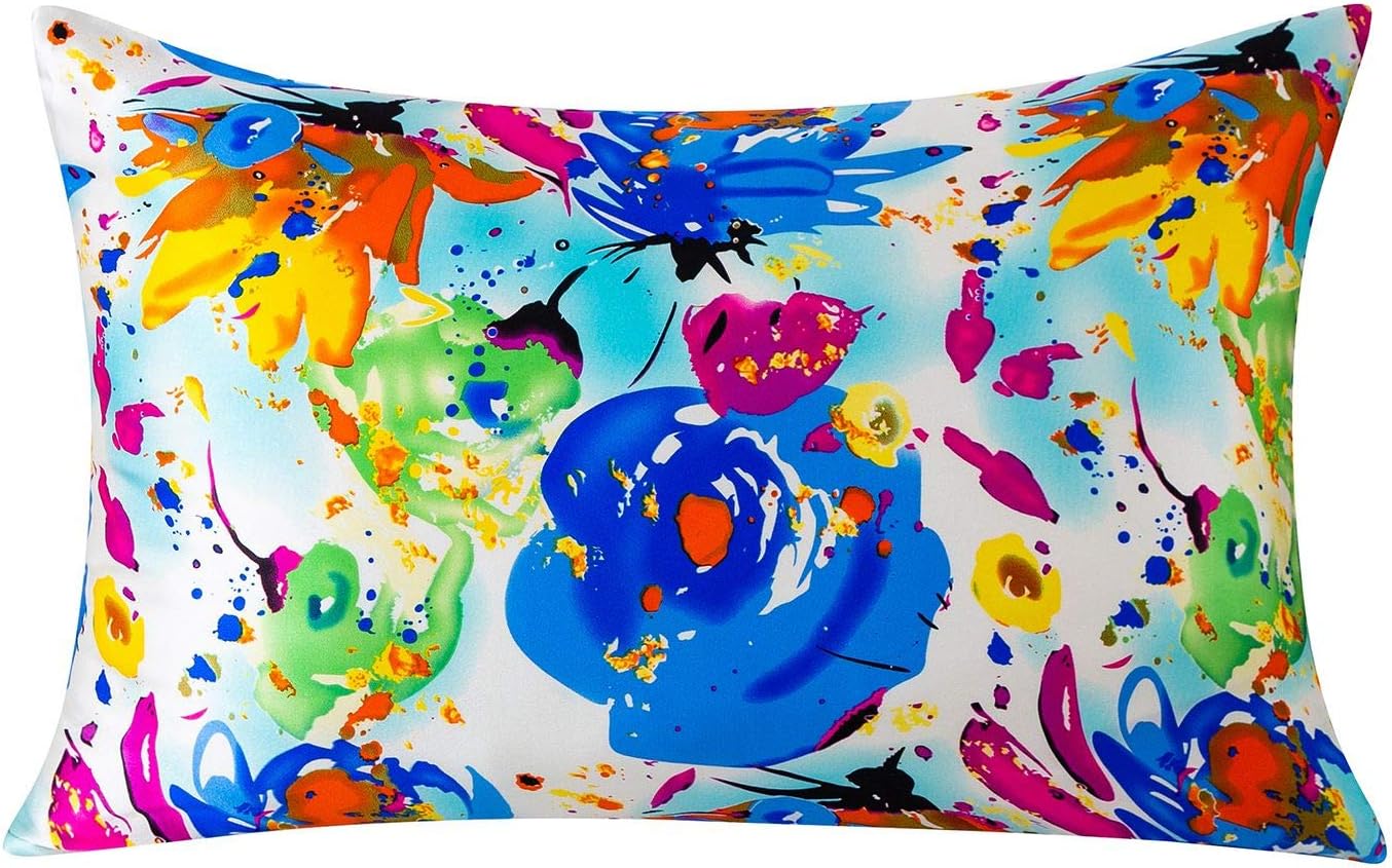 SLPBABY Silk Pillowcase for Hair and Skin with Hidden Zipper Print (King, Pattern3)