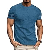 LOGEEYAR Men's Athletic Washed T-Shirts Basic Crew Neck Tees Tops Causal Distressed Cotton T Shirts for Men
