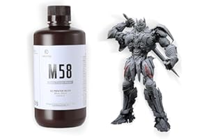 RI RESIONE RESIONE Tough 3D Printer Resin, Not Brittle ABS Like Tough & Rigid 3D Resin for LCD 3D Printing UV 405nm (M58 Grey 500g)