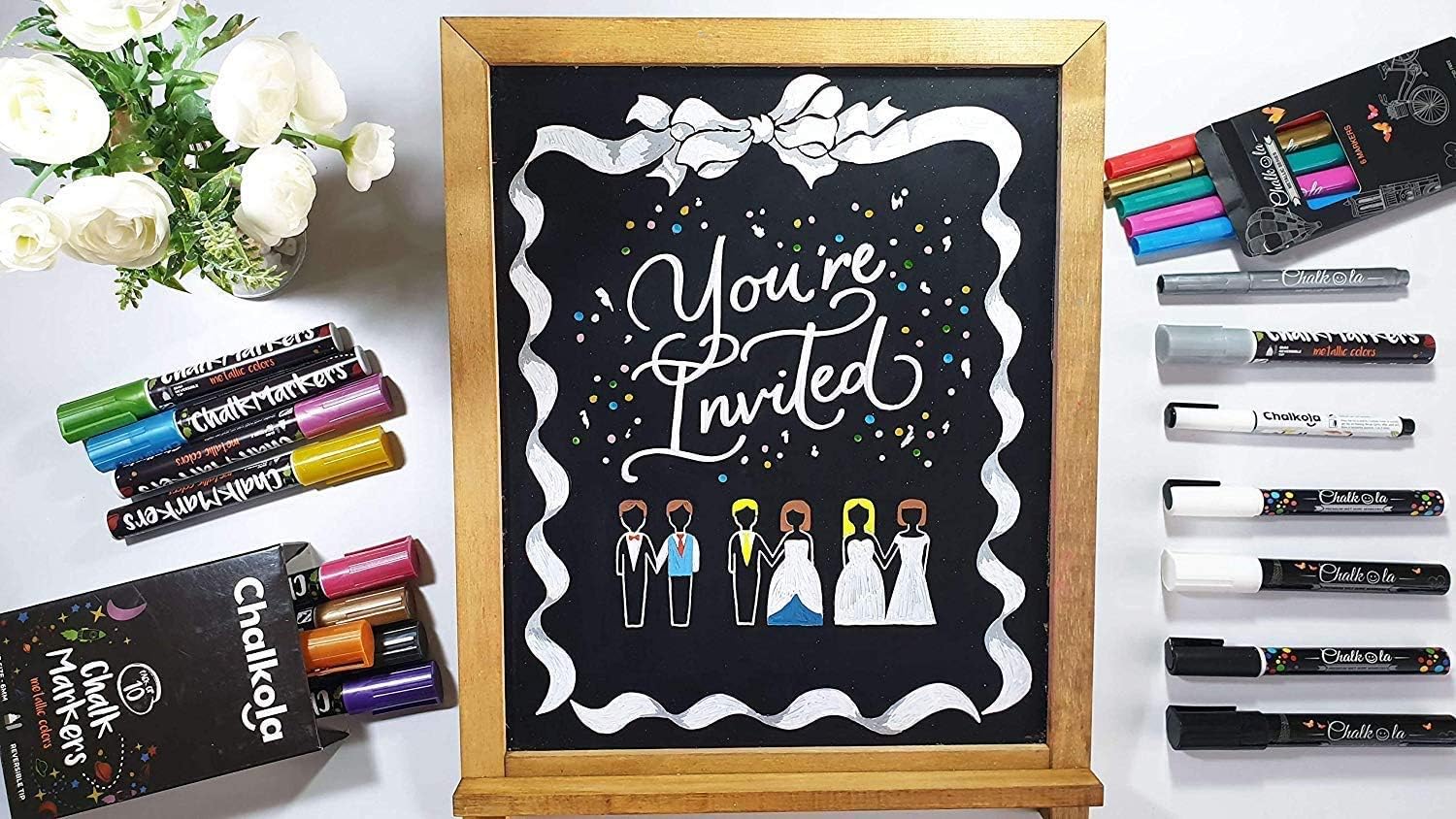 Rustic Chalkboard Sign | 15" x 12" | Smooth Wooden Frame with Non-Porous Magnetic Surface for Home Decor, Kitchen, Wedding, Restaurants & Bar Table Top: Office Products