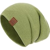 jaxmonoy Slouchy Knit Beanies Winter Hats for Women Men Soft Warm Reversible Slouch Cuffed Skull Knitted Beanie Cap