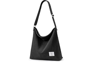 KALIDI Corduroy Tote Bag for Women Casual Zipper Tote Handbag Large Crossbody Hobo Shoulder Bag Work Fashion Women Purse