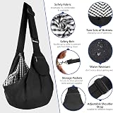 AOTWAN Puppy Sling Dog Carrier Small Dogs Waterproof Adjustable Pocket Black view 5