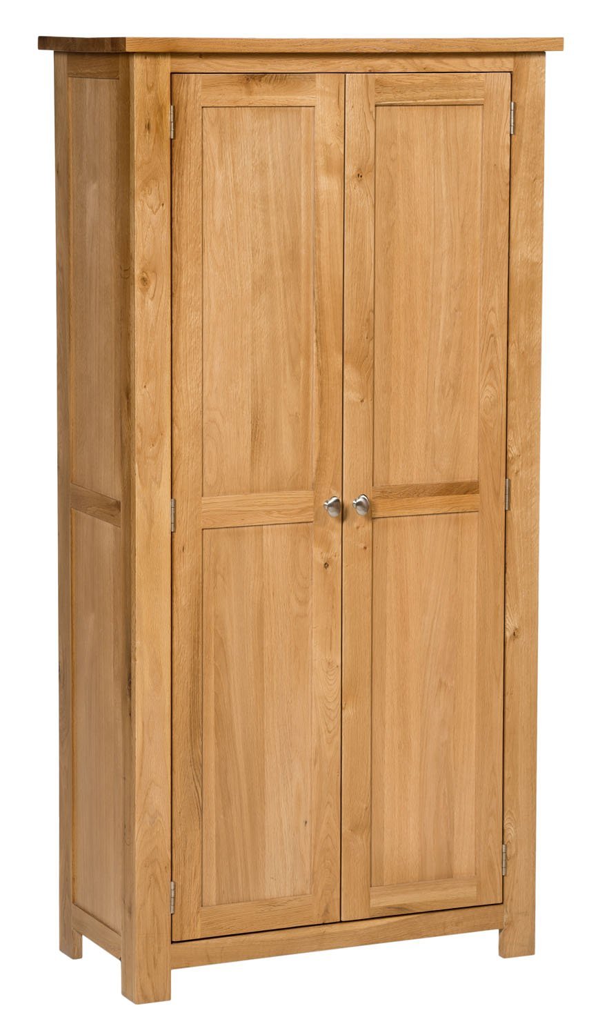 Hallowood Furniture Waverly Oak Cupboard with Shelves, 2-Door Medium Wooden Cupboard, Craft Storage Cabinet, 3-Shelf Solid Oak Furniture for Home, Office, Kitchen or Bedroom