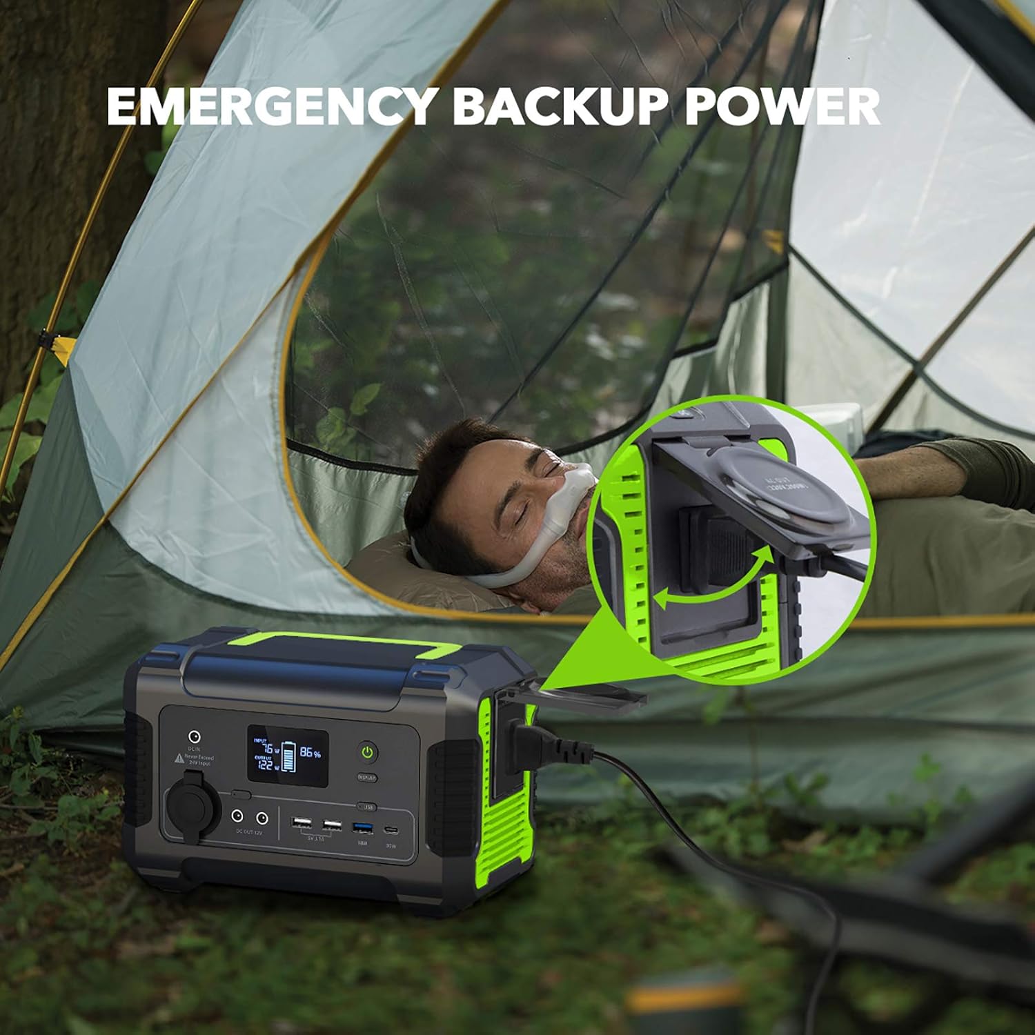 [2020 New Updated] Portable Power Station 200, 230Wh/62400mAh Camping Solar Generator Emergency Backup Battery, 110V/ 200W (300W Peak) AC Outlet, QC 3.0 USB, Type-C PD Port, 12V DC for Outdoor Camping : Electronics
