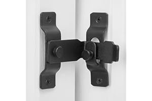 Wocoe Matte Black 90° Sliding Door Latch, Premium Stainless Steel Security Lock, Versatile Right Angle Door Buckle, Sliding Door Antique Lock Gate Latch Wine Cabinet Closet Door Latch