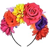 DreamLily Rose Flower Crown Headband HalloweenCinco De Mayo Party Costume Headpiece NC26