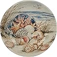 Coastal Landscape 128 oz. Ceramic Serving & Pasta Bowl – 13" x 3" Large Round Bowl with Seashells, Starfish & Ocean Scene – Coastal Centerpiece for Salads, Pasta, Shared Dishes & Entertaining