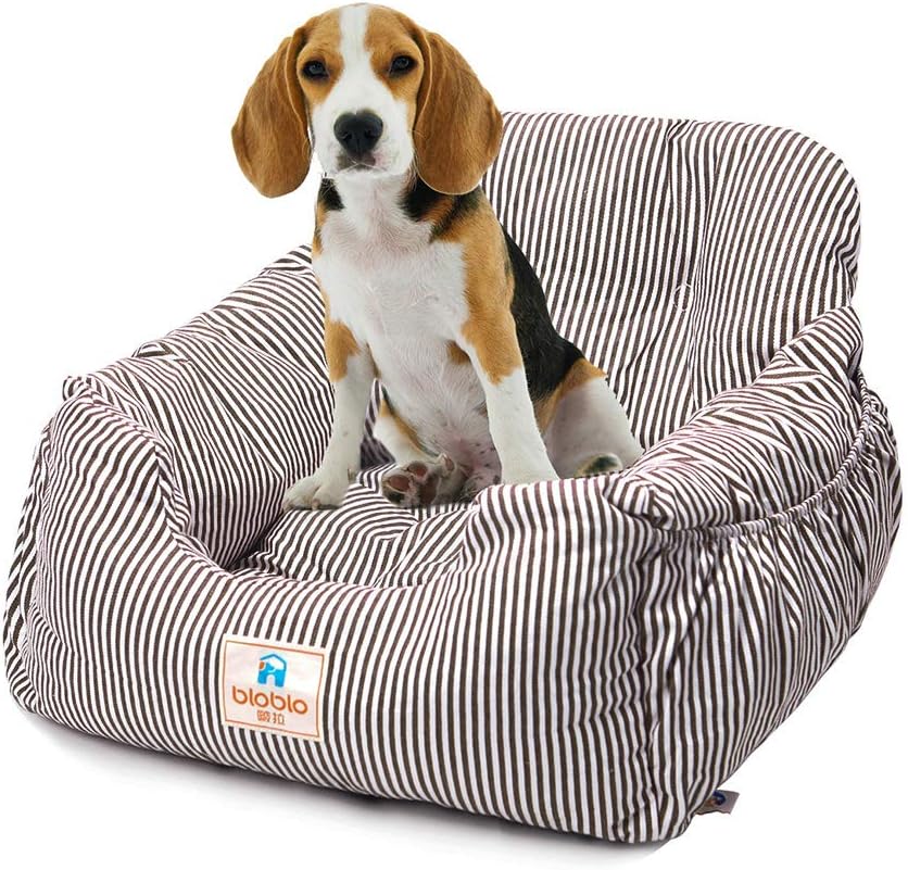 KIMIPET Dog Car Seat Carrier Pet Travel Safety Booster Seat Cover Car Mat for Dogs cats with Storage Pocket & Safe Belt for Cars/SUVs/Truck-Up to 30 lbs