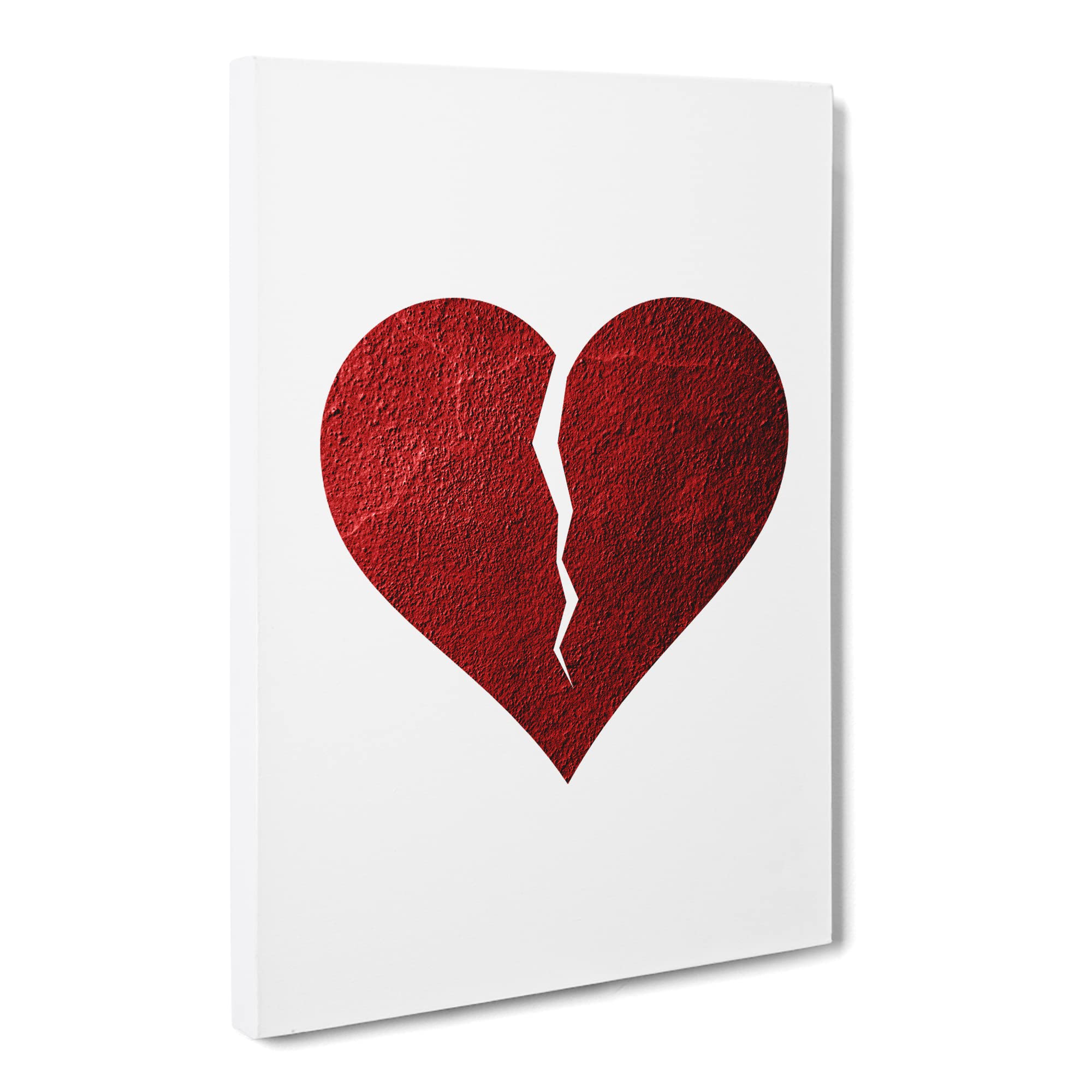 Broken Heart Canvas Print | Gallery Wrapped 30mm Frame Wall Art | 20x14 inches | Ready to Hang | Modern Picture | Living Room Bedroom Lounge Office