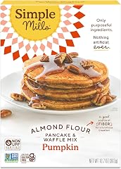 Simple Mills Almond Flour Pancake and Waffle Mix, Pumpkin, 1pk, 10.7oz | Makes 20 4-Inch Pancakes or Waffles, Certified Glute