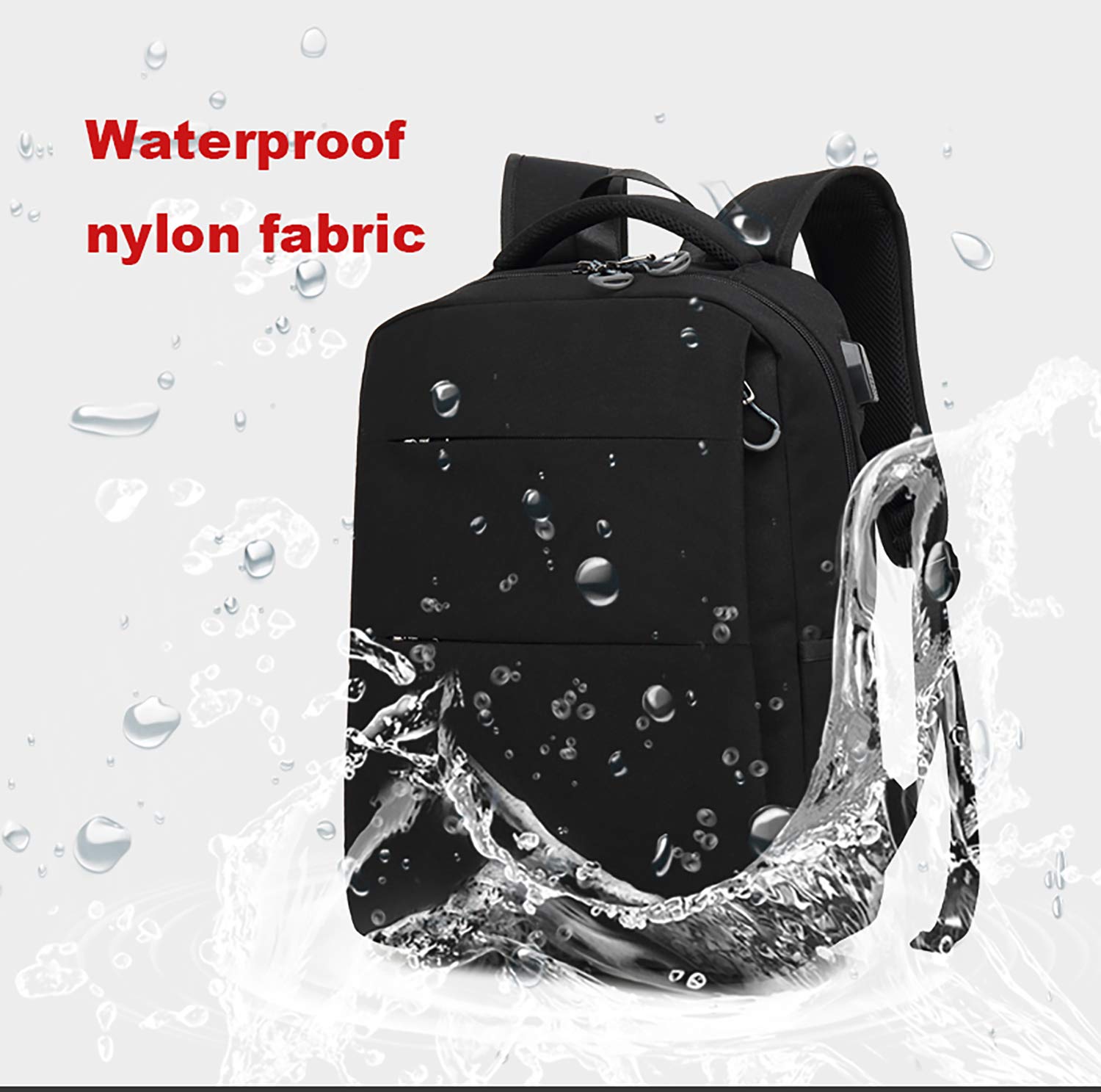 Business Travel Backpack, Laptop Backpack with USB Charging Port for Men Womens Boys Girls, Anti-Theft Water Resistant College School Bookbag Computer Backpack Fits 15.6 Inch Laptop & Notebook