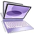 typecase Keyboard Case for iPad 11th (A16, 2025) and iPad 10th Gen (10.9", 2022) – No Trackpad, 11-Color Backlight, 360° Rotatable, 7 Use Modes, Thin & Lightweight – Light Purple